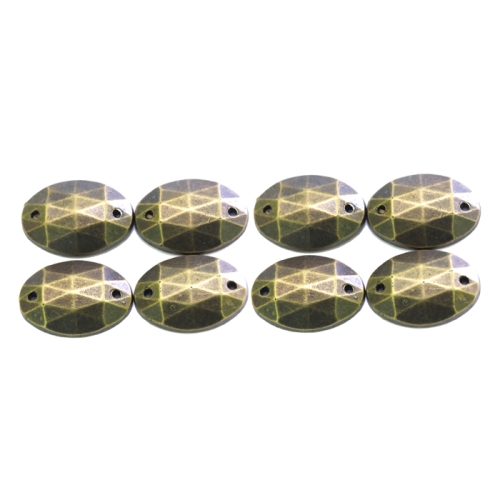 Metallilaadsed tahulised plastikust dekoratiivkivid, 14 × 10 mm, 8 tk