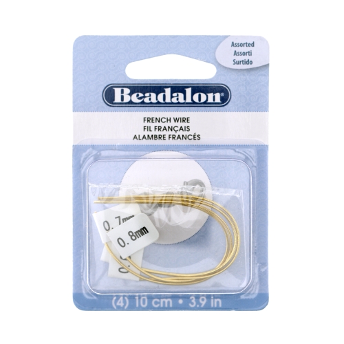 French Wire, vasktraat neljas jämeduses, ø0,6; 0,7; 0,8; 0,9mm; 10cm, Beadalon 339-199