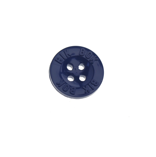 Kausjas, nelja auguga, kirjaga, plastiknööp, 15mm, 24L
