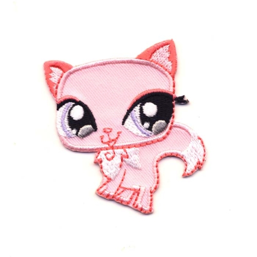 Triigitav aplikatsioon; Roosa kiisu (Littlest Pet Shop), 6,5 x 6 cm