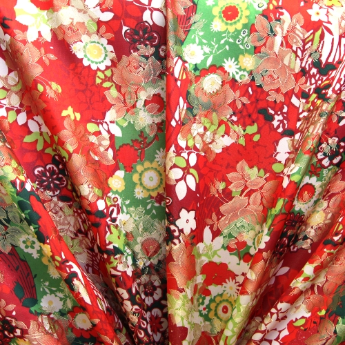 Sissekootud mustriga (jacquard) elegantne kunstsiidist kangas 62037