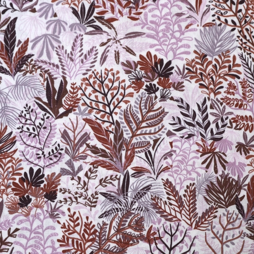 Taimemustriga, puuvillane kangas (Poplin print), 150cm, K15081, Soodushind!