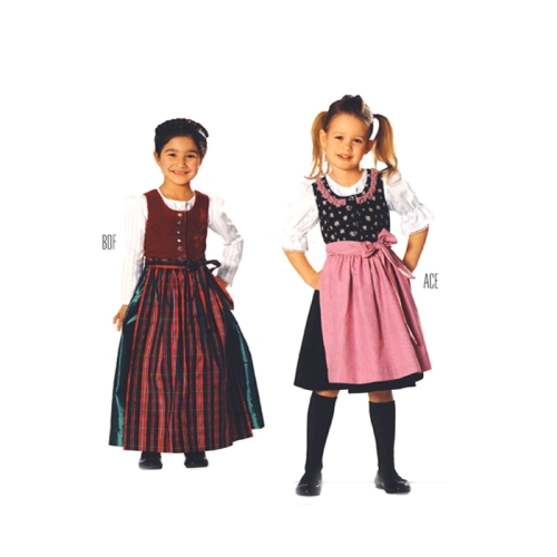 Rahvariided 104 - 140cm, Robe folklore/ Burda 9509