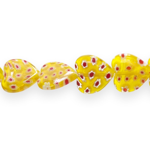 Kirjud mustrilised südamekujulised millefiori pärlid 16x16x4mm