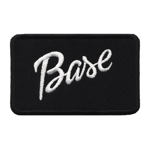"Base"vapp tikitud triigitav piltaplikatsioon 8x5 cm