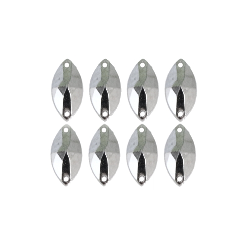 Metallilaadsed, tahulised plastikust dekoratiivkivid 16x8mm, 8tk pakis