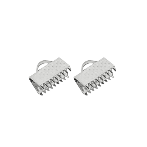 Otsakinnis, paelaotsik; 2tk, Cord End C-Crimp, Dimple Pattern; 2pc, 10mm