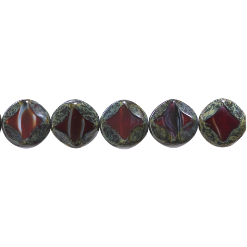 Ümar, lapik, pikuti läbistatud auguga 16x6mm klaashelmes 