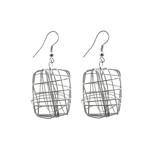Square Cage Earring;, 25mm