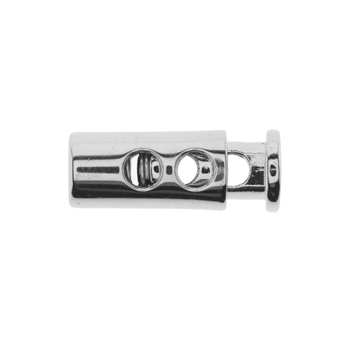 Metallist stopper paelale/nöörile, kahe auguga 25x10mm