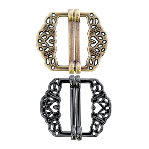Metallist reljeefse pitsimustriga pinguti 37x30 mm rihmale laiusega 25 mm