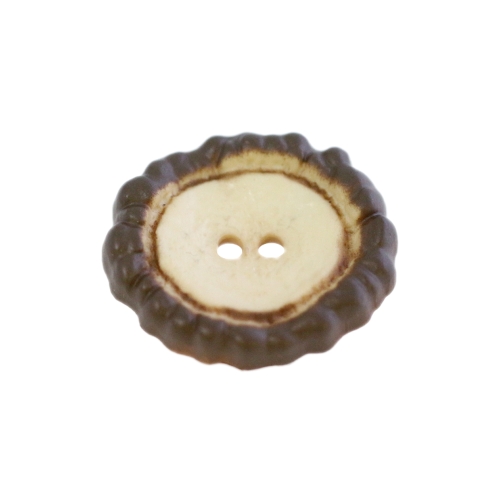 Puupaku kujuline, kahe auguga plastiknööp, 38x32x7mm/50L
