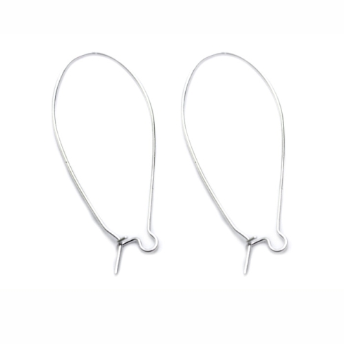 Earring Ear Wires, Closable; 2pc, 45 x 19mm