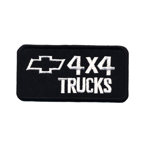 "4 x 4 Trucks" vapp tikitud triigitav piltaplikatsioon 9 x 4,5 cm
