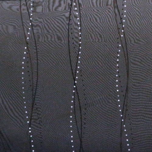 Swarovski kristallidega, ja tikitud lainemustriga läbikumav organza kangas, 140cm, 23910, Soodushind!