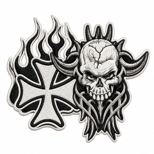 Pääkallot, kruunut, tattoo, ristit - silitettävät kuviot