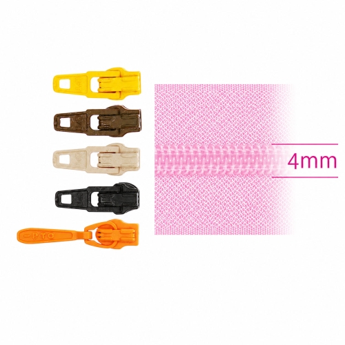 4mm Coil Spiral Zipper Parts, Sliders