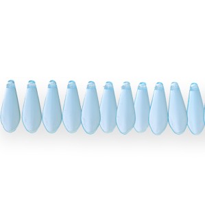 Teardrop-shaped smooth glass beads, Jablonex (Czech), 16x6mm