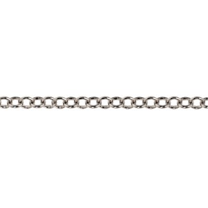 Metalliketju 4 x 4 x 1 mm, kuvassa 10 cm