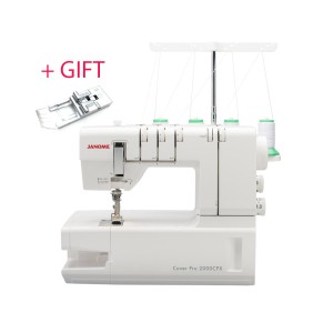 Peitetikkikone, tasosaumuri Janome CoverPro 2000CPX + lahja läpinäkyvä ommeljalka 795818107
