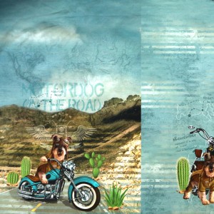 Koerake mootorrattaga, trikookangas kupongina 80 cm x 150 cm, Stenzo, 17700