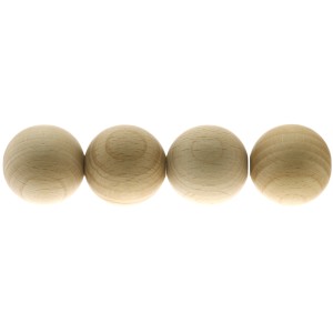 Pyöreät lakkaamattomat puuhelmet, Ø 30 mm