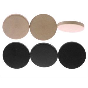 Round flat lacquered wooden bead, 30 × 5 mm