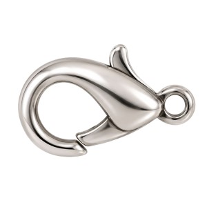 Ruostumattomasta teräksestä valmistettu papukaijalukko, 11 × 7 mm, reikä Ø1,5 mm