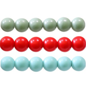 Painted Wooden Beads, Ø 18 mm, 50 g, Varanasi India Beads