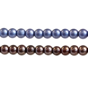 Pyöreät helmiäislasihelmet, 6 mm, 50 g, Varanasi - India 