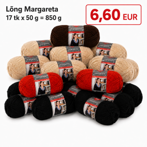 Margareta lankapaketin tarjous, 17 kpl = 850 g