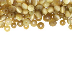 Pärlisegu, kassisilmad, ümarad piimjad 4mm; 1 pakk