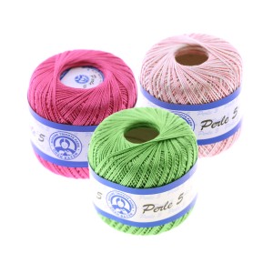 Хлопковая пряжа для вязания крючком Perle 5, Madame Tricote, Ne 5/2, Nm 8/2 